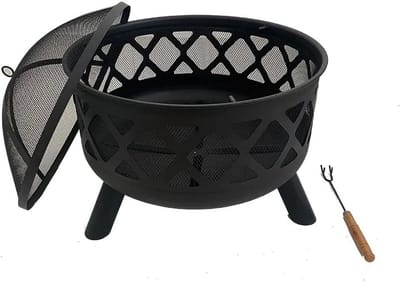Outdoor Heater - Vuurkorf Schaal - Terras Verwarmen - Stijlvol Ontwerp - 64 x 64 x 33 cm - Zwart