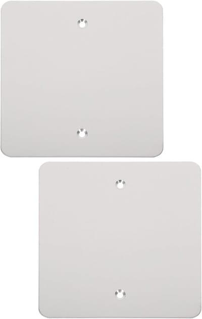 Afdekplaten Stopcontact - Wandplaten Kabeluitlaat - Muurdecoratie Afdekken - Roestvrij Staal - 12x12 cm - Zilver