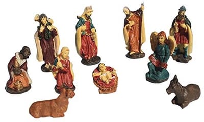 Traditionele Kerstgroep met 10 Figuren en Jezus, Kunstzinnig Resin Decor