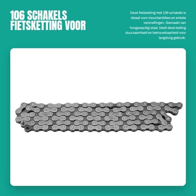 Dailygoods- Kettingschakels 106 Stuks - Stalen Constructie - Enkele Snelheidsketting - Mountainbikes - Vouwfietsen - Lichtgewicht en Duurzaam - Fietsketting
