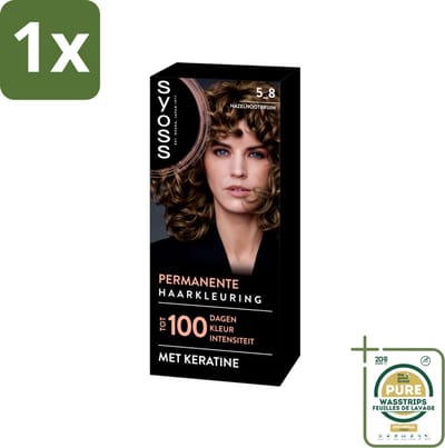 1 x SYOSS - Coloration 5-8 Hazelnootbruin - Haarverf - Grijsdekking - Vermindert Haarbreuk- Haarverf - Permanente Haarkleuring - Grijsdekking - Haarverf Thuis - Haarverf Salonresultaat