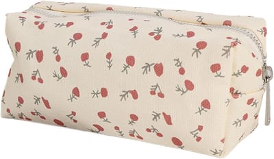 Toilettas - Cosmetische Tas Rits - Make-up Organiseren - Stijlvolle Bloemenpatronen - 175 x 6 x 7 cm - Beige