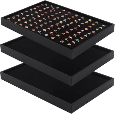 Ring Display Tray - Sieraden Organizer - Sieraden Opbergen - 100 Slots - 38x20.5x3cm - Zwart