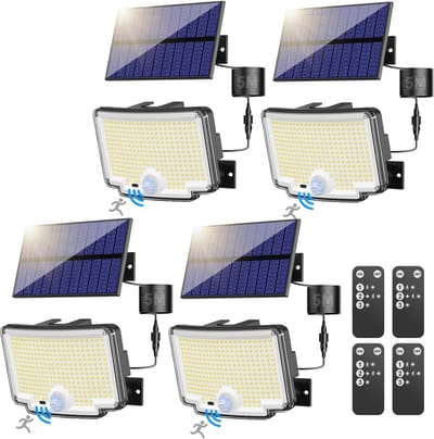 Zonne-energie Buitenlamp met Bewegingssensor - 310 LEDs - 3 Modus - Waterdicht en Afstandsbediening