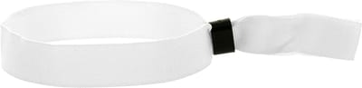 Polsbandjes - Festival Bandjes - Textiel - Geweven - Wit met zwarte plastic schuifsluiting - 50 stuks