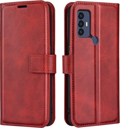 Coverup Hoesje - Geschikt voor TCL 30E / 30 SE / 305 Hoesje - Coverup Deluxe Book Case - Rood