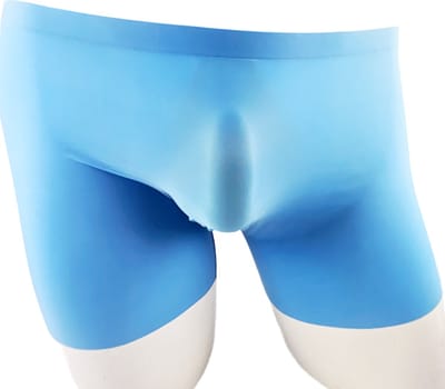 BamBella ® - Boxershorts - maat S/M - Boxer short licht Blauw onderbroek naadloos lange pijpen heren