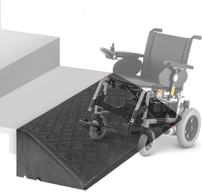 Oprijplaten - Stoeprand helling - Toegankelijkheid verbeteren - Antislip oppervlak - 49x27x11cm - Zwart