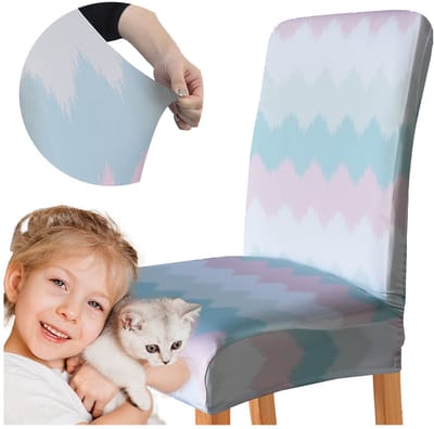 Meble odNowa - Stoelhoes - Pastelkleurige Zigzags - Elastische Stof - Waterbestendig