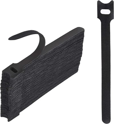 SnelShoppen - 50 Stuks Herbruikbare Nylon Kabelbinders, Verstelbare Knoopjes voor Kabelorganisatie Thuis en Kantoor, Zwart, Duurzaam en Flexibel