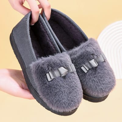 Chaussures d'hiver chaudes en coton pour femmes avec chaussures plates en velours pour femmes, antidérapantes, One Step Stepping Fury 40 black