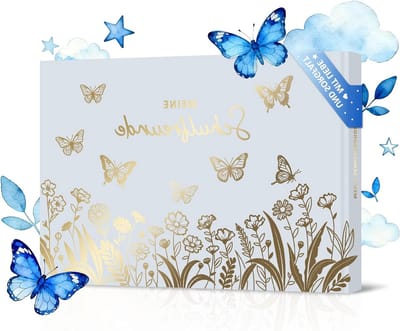 Vriendenboek voor basisschoolkinderen in blauw, ideaal voor herinneringen en vriendschappen