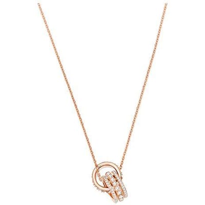 Swarovski Further Dubbele Ring Hol Goudkleurig Verguld Ketting Vrouwen ketting Rosé-Goud 5419853 Box (Random Color) white