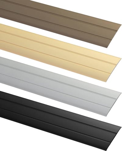 Zelfklevend Overgangsprofiel voor Vloeren - 90 cm Lengte, Plat en Aluminum - Geanodiseerd Zwart