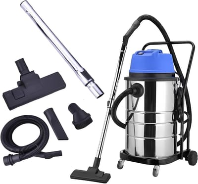 Nat- en Droogzuiger - Stofzuiger Werkplaats - Bouwplaats Schoonmaken - 1400W Krachtige Zuigkracht - 60 Liter Tank - Blauw
