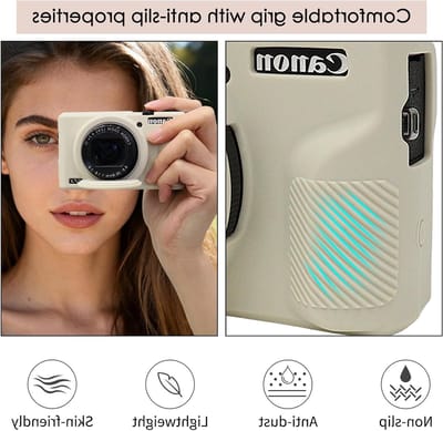 Camera Tas voor Canon Powershot G7 X Mark III met 2 Screen Protectors, Volledige Bescherming, Zacht Silicoon en Afneembare Lenskap voor G7X III