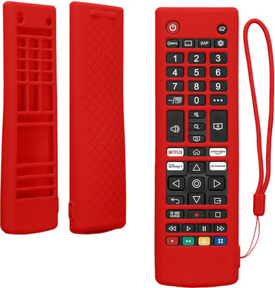kwmobile hoes geschikt voor LG Smart TV AKB - Siliconen anti-slip hoes voor afstandsbediening in rood