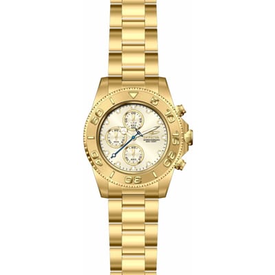 Invicta OCEAN VOYAGE 47654 Herenhorloge - Quartz Uurwerk - Roestvrij Staal met Gouden Wijzerplaat - 43 mm