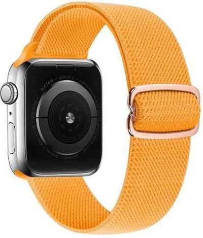 By Qubix - Geschikt voor Apple Watch bandje - Solo Loop Nylon bandje - Oker - Geschikt voor Apple Watch 44mm / 45mm / 46mm / 49mm (Ultra 1,2 en 3) - nylon - bandje iWatch