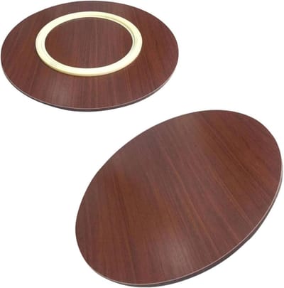 Houten Draaitafel - Draaiblad Serveerschaal - Gerechten Delen - 360 Graden Rotatie - 100 cm - Rood-bruin