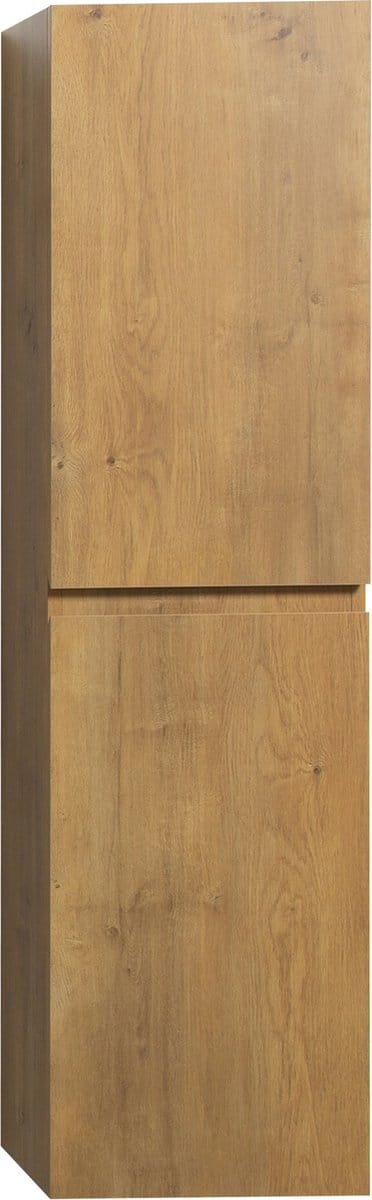 Badplaats Badkamerkast Angela 40 x 35 x 170 cm – Eiken – Hangende Kolomkast met 2 Deuren