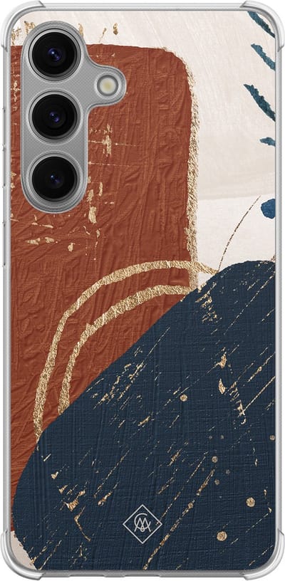 Casimoda® hoesje - Geschikt voor Samsung Galaxy S24 Plus - Abstract Terracotta - Shockproof case - Extra sterk - TPU/polycarbonaat - Multi, Transparant