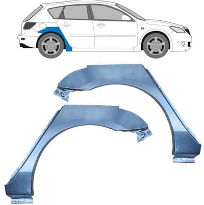 Reparatiepaneel achterspatbord voor Mazda 3 2003-2009 / Links + Rechts / Set