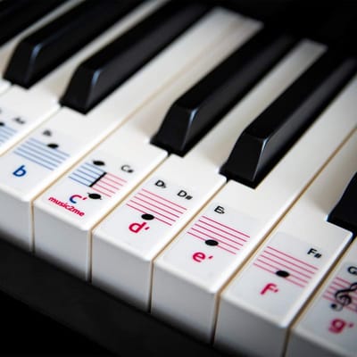 Muziek Stickers - Toetsenbord Noten - Piano Leren - Meerdere Talen - 88 Toetsen - Wit