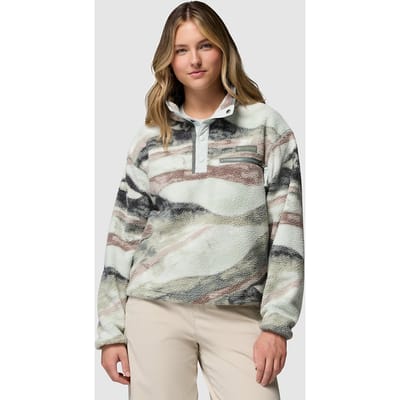 Columbia Helvetia II Printed Cropped Half Snap Half-Zip Fleece Trui groen