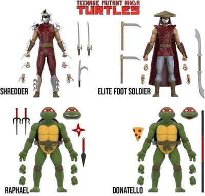 Teenage Mutant Ninja Turtles BST AXN Action Figure 4-Pack Mirage Comics Shredder & Turtles Exclusive 13 cm