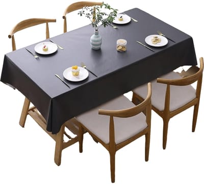 Tafelkleed - Keukentafelkleed - Kreukvrij tafelkleed - Tafeldecoratie - Plastic tafelkleed - Kan binnen en buiten gebruikt worden - Zwart - 90*140cm
