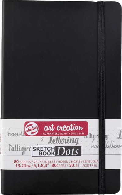 Art creation schetsboek dots 13x21 cm zwart