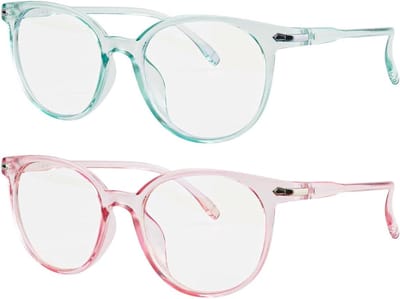 Blauw Licht Bril - Computer Bril - Oogbescherming - Anti Blauw Licht - 2 Paar - Roze Blauw