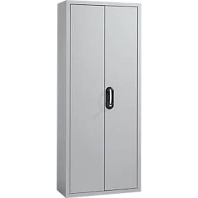 Magazijnkast, 1690 mm hoog, 11 legborden, zonder bakken, met deuren, blank alu