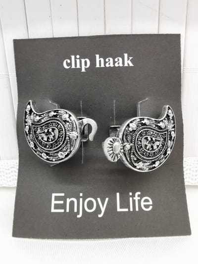 Vestsluiting - clip met haakje - vintage - voor - vest - sjaal - omslagdoek in kleur antiek zilver look.
