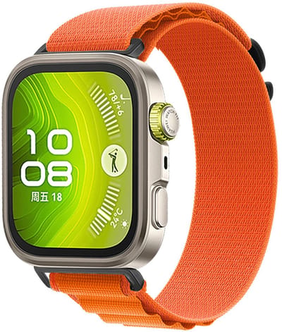Strap-it Alpine bandje Nylon geschikt voor Huawei Watch Fit 5 Pro / 5 / 4 Pro / 4 / 3 - Oranje