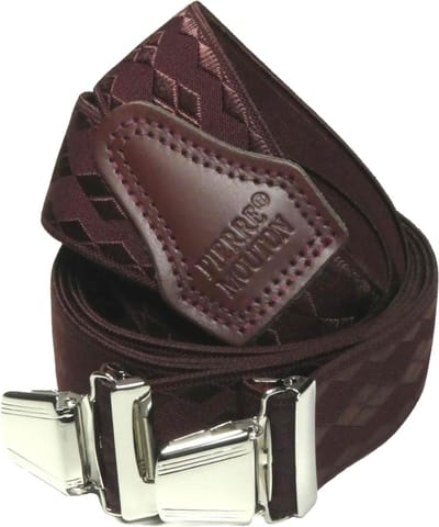 Pierre Mouton Square Bretel - Bretels - Volwassenen - Heren - Rood - 120cm - 3 brede clips - M - L