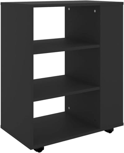 Roller Cabinet - Mobiele Kast - Opbergen Kantoor - Met Wielen - 60x35x75 cm - Zwart