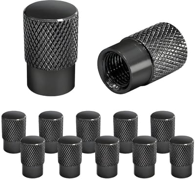 Dailygoody - Bandendoppen - Ventieldoppen - Aluminiumlegering - Zwart - Stofdichte kap - Universele pasvorm voor auto's en motoren