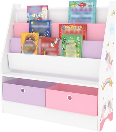 Kinderboekenkast Neda opbergkast 74x71x23 cm eenhoornmotief