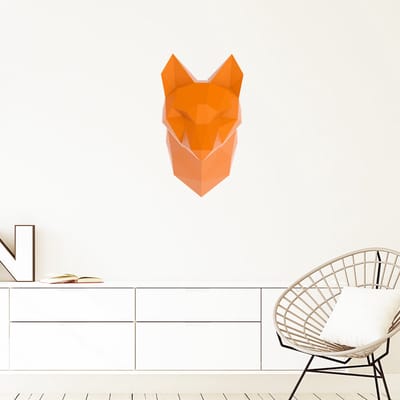 3D-sticker origami oranje vos 70 x 40 cm