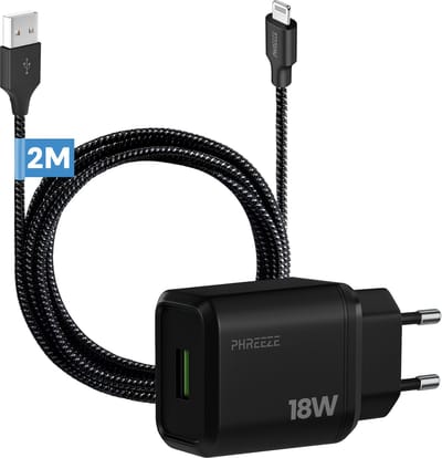 Phreeze usb adapter met kabel geschikt voor iPhone en iPad met Lightning naar usb - Oplader met oplaadkabel 2 meter - Voor 14 13 12 11 X Xr Xs Plus Pro Max Mini