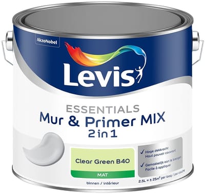 Levis - Essentials Mur & Primer Mix - Clear Green B40 - Mengverf - 2,5 L
