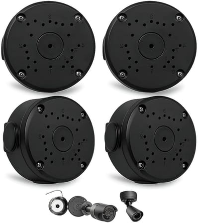 Camera Aansluitdoos - Verbindingsbox Beveiliging - Buitenbeveiliging Installeren - Waterdicht Ontwerp - 4 Stuks - Zwart