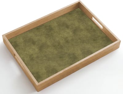 Dienblad hout 50x35 cm - Schootdienblad - Textuur - Abstract - Groen - Borrelplank rechthoek - Plateau dienbladen