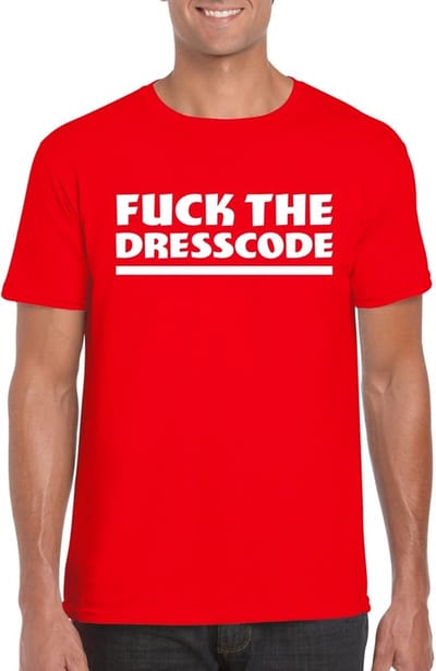 Fuck the dresscode heren shirt rood - Heren feest t-shirts S