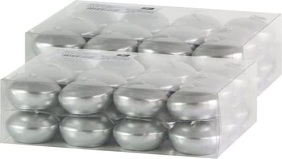 Trend candles Drijfkaarsen - 48x - zilver - 4,5 cm - 4 branduren
