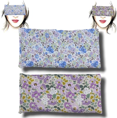 Unyqoos® Set van twee oogkussens met lavendel en rijst voor ontspanning en meditatie