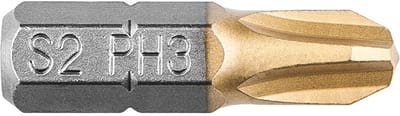 Bit PH3, 25mm S2 TIN, 2 op een blister