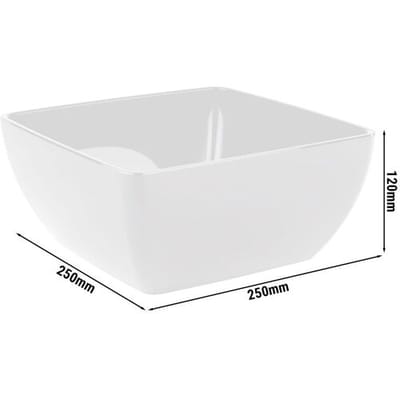 GGM Gastro (6 Stück) Schale - FRIENDLY - PET - 3,8 Liter - eckig - Weiß